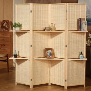 2つのディスプレイシェルフを備えた部屋の仕切り