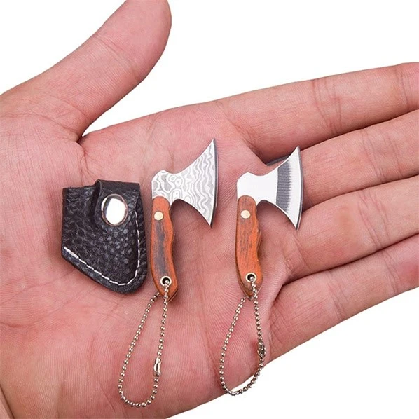 25 2pcs Axe Shape Mini Pocket Knife Small Keychain Hatchet Tiny Thumb Multitool Box Cutter Tools