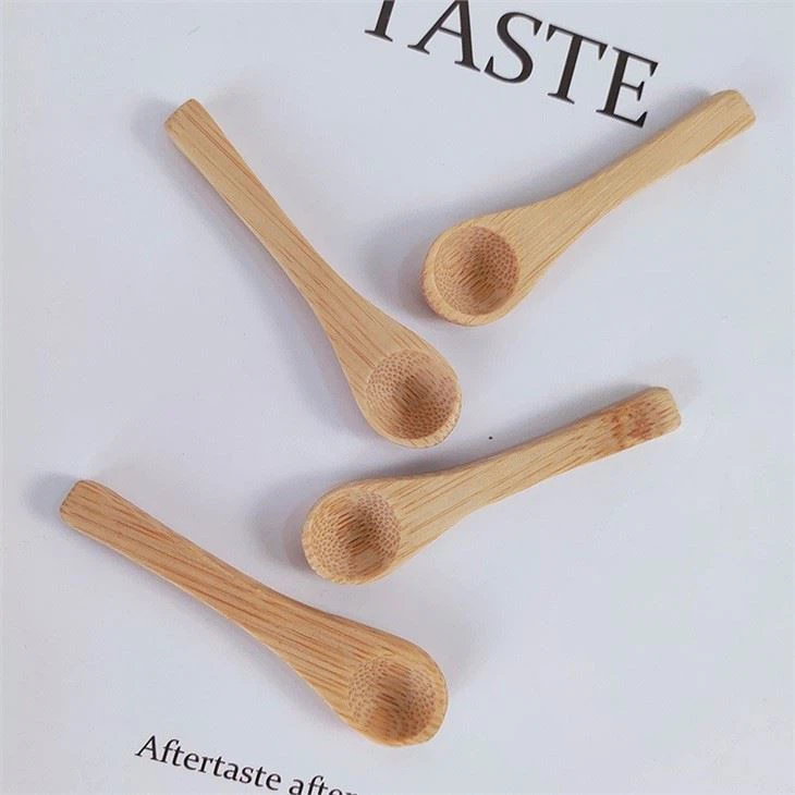 7cm Mini Small Bamboo Spoon Salt Spoon For Home Kitchen Restaurant